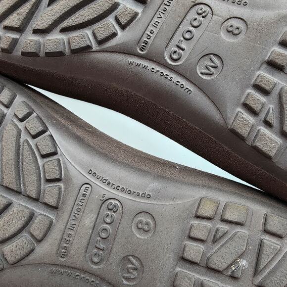 Crocs Mammoth Flats Womens Size 8 Brown Ballet Fur Lined Slip On Casual Neutral - Picture 10 of 10